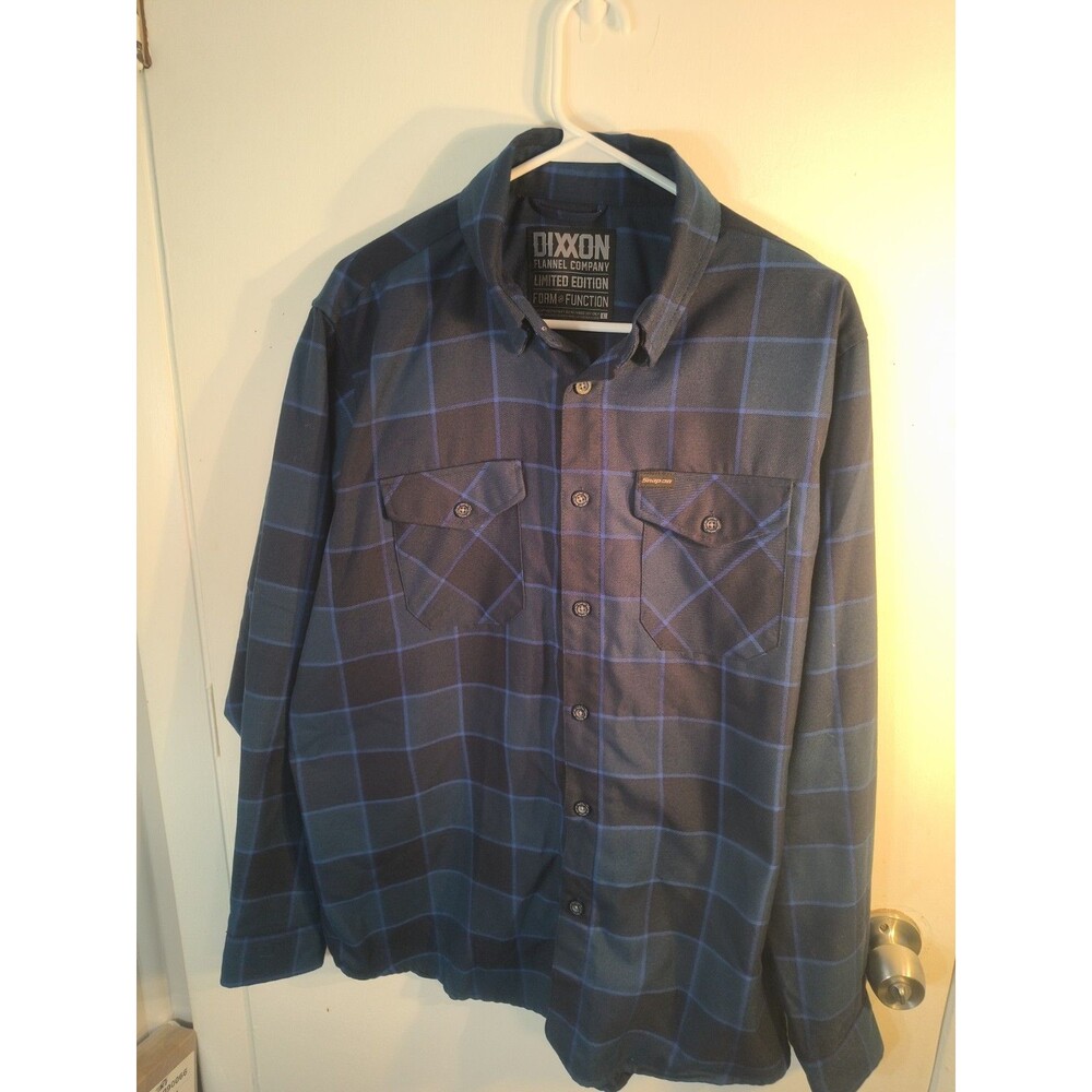 Dixon Flannel Co Snap On Tools Limited Edition Label LARGE Mens Blue Check